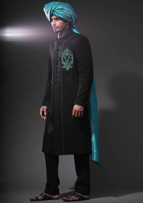 Branded Black Sherwani Suit For Groom Flushing New York NY US