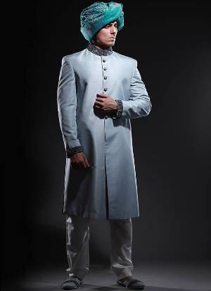 Cadet Grey Bespoke Sherwani Suit Brooklyn New York NY USA