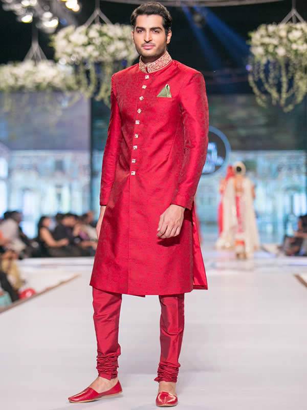 Graceful Mens Sherwani Suit in Jamawar Florida Orlando Miami Nomi Ansari Sherwani Sherwani Designs