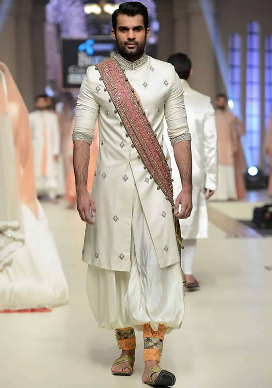 Magnificent Off-White Sherwani for Mens Surrey London UK Kuki Sherwani Cermony Collection 2015