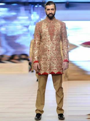 True Elegance Groom Sherwani Suit in Raw Silk Newcastle London UK HSY Sherwani