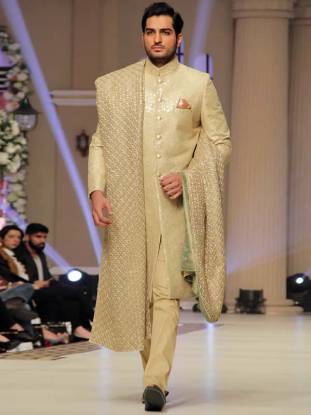 Prominent Mens Sherwani in Jamawar Fabric Florida Orlando Miami Faraz Manan Sherwani