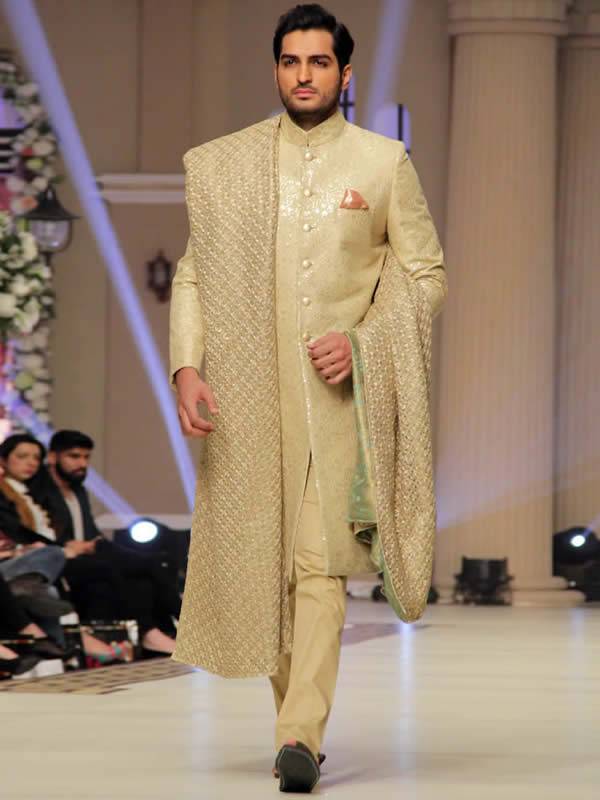 Prominent Mens Sherwani in Jamawar Fabric Florida Orlando Miami Faraz Manan Sherwani