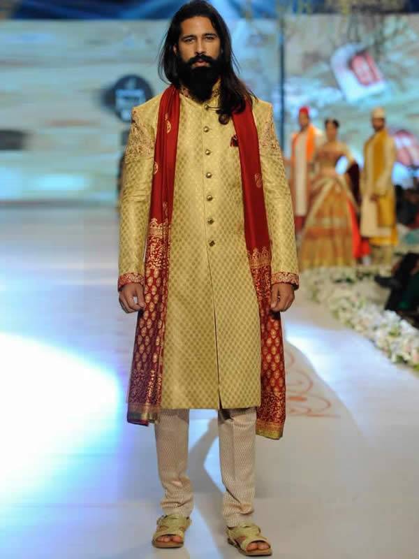 Exclusive Banarasi Jamawar Sherwani France Paris Deepak Parwani Sherwani Cermony Collection 2015