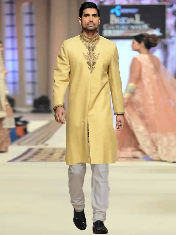 Ethnic Jamawar Sherwani Michigan Virginia USA Amaar Shahid Sherwani Cermony Collection Mens Sherwani