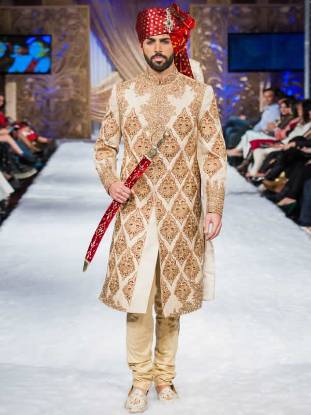 Smart Looking Wedding Sherwani Illinois Chicago Ahsan Sherwani Cermony Collection 2015