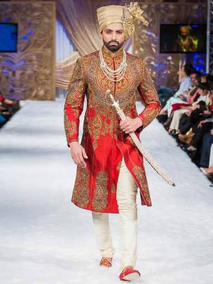 Polyester Raw Silk Sherwani Sydney Australia Ahsan Sherwani Cermony Collection 2015