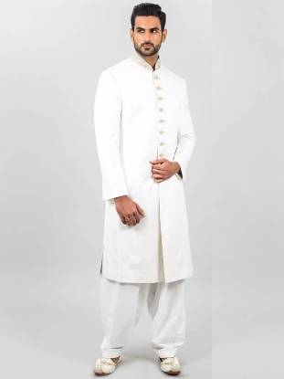 White Embellished Jamawar Wedding Sherwani Princeton New Jersey NJ US Sherwani for Groom