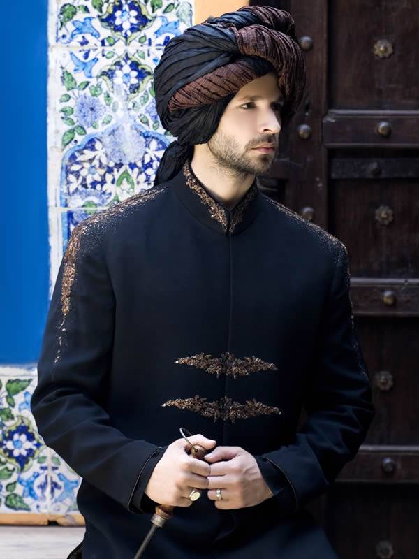 Resplendent Groom Sherwani in Cotton Los Angeles LA California CA USA Traditional Sherwani