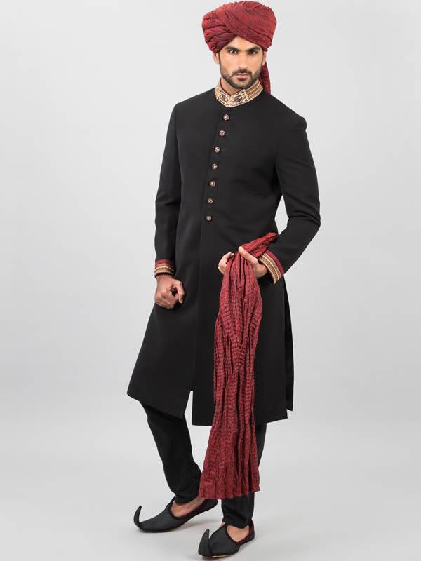 Enchanting Look Wedding Sherwani in Cotton Baltimore Maryland USA Sherwani Collection