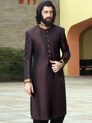 Artistic Groom Sherwani in Jamawar Fabric Alexandria Virginia VA US Sherwani Dresses