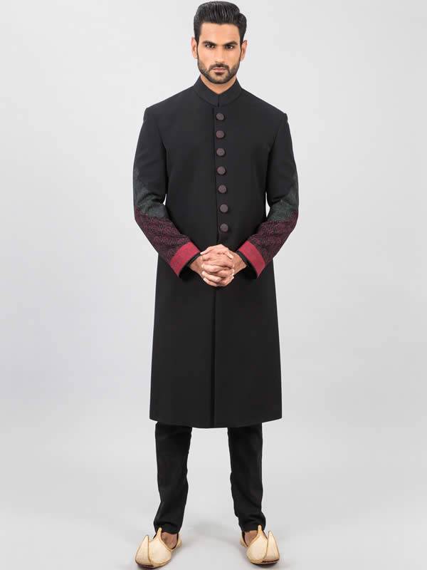 Beautiful Cotton Sherwani for Wedding Baltimore Maryland USA Black Sherwani