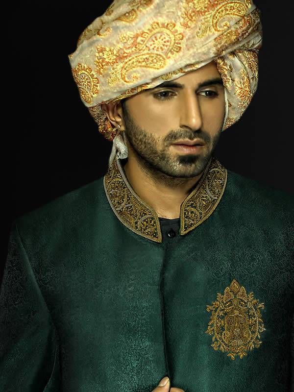 Trendy Embellished Jamawar Sherwani Groom Sherwani San Francisco Washington DC