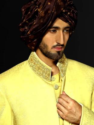 Scrumptious Jamawar Sherwani for Groom Men's Sherwani Maryland Baltimore MD