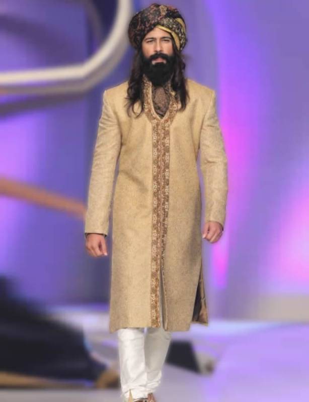 Self Print Jamawar Sherwani Mifrah Designers Man Collection Maryland Baltimore MD