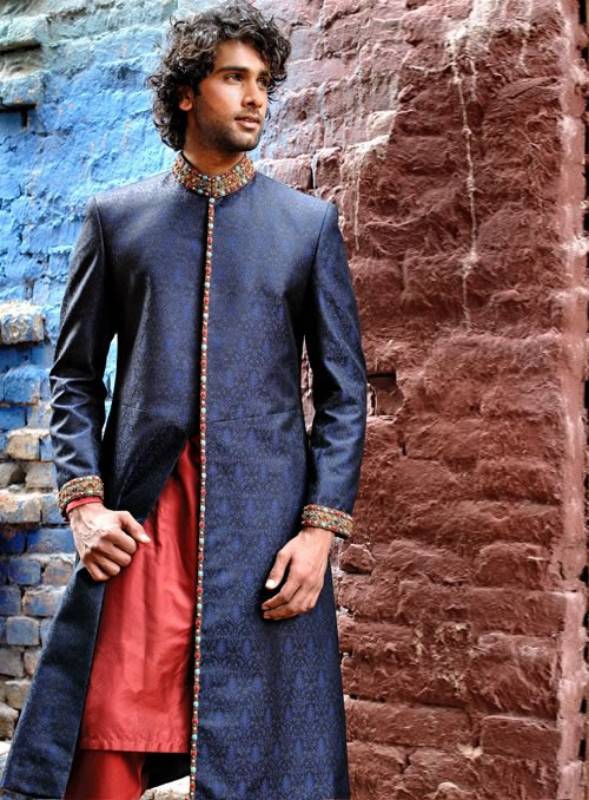 Mens Jamawar Sherwani Surrey London UK Wedding Sherwani Amir Adnan Sherwani 2014