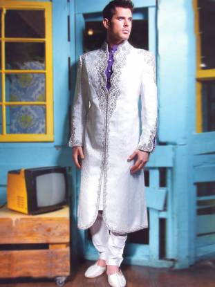 Stylish Embroidered Jamawar Sherwani New York City Brooklyn for Modern Groom Wedding Sherwani Mens