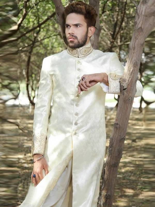 Beautiful Groom Sherwani Jamawar New Jersey City Matawan Groom Wedding Sherwani