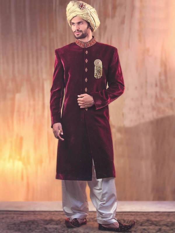 Designer Velvet Sherwani for Grooms Boston Massachusetts Groom Wedding Sherwani Mens Sherwani