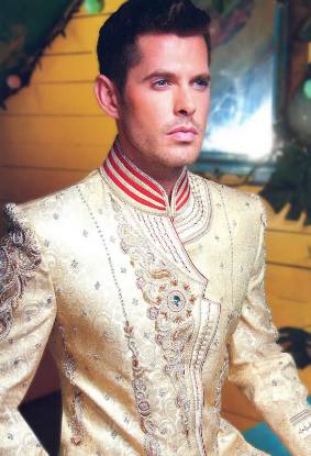 Graceful Menwear Sherwani in Jamawar Maryland Baltimore MD Groom Wedding Sherwani Mens Sherwani