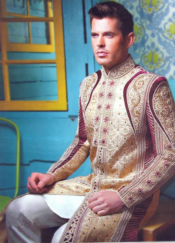 High Quality Jamawar Sherwani France Paris Groom Wedding Sherwani Mens Sherwani