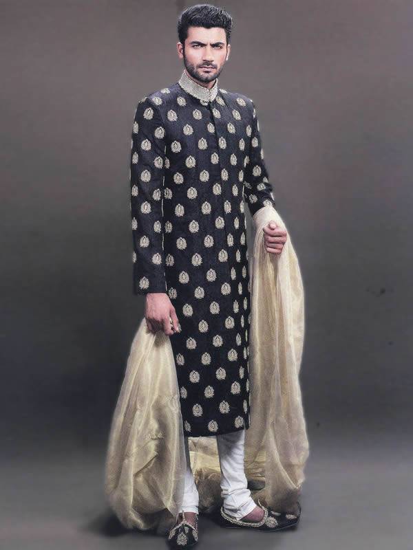 Menswear Sherwani Edinburgh London UK Groom Sherwani Collection Pakistan