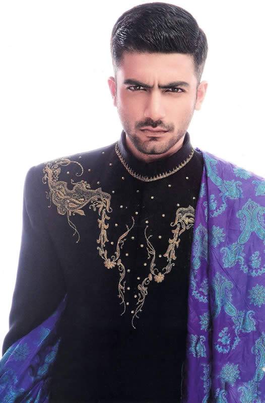 Pakistani Indian Black Lavish Sherwani Dresses Southall London Menswear Groom Sherwani Collection