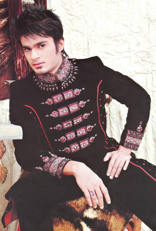 Designer Sherwani, Groom Sherwani, Pakistani Sherwani, Sherwani Styles, Black Sherwani