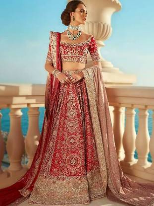 Traditional Red Bridal, Red Bridal Lehenga, Bridal Lehenga UK, Bridal Lehenga USA, Bridal Lehenga Canada, Faraz Manan Bridal Dresses, Faraz Manan Red Bridals, The Majesty Bridal