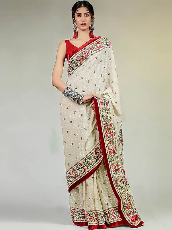 Bridal sales chiffon saree