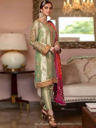 Pakistani Bridal Party Dress with Bandhani Dupatta Fairfax Maryland USA