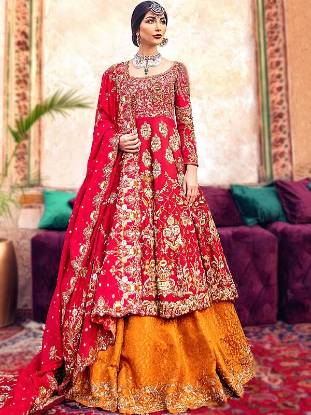 Bridal Anarkali Dresses Holland Netherland Shamsha Hashwani Bridal Dresses