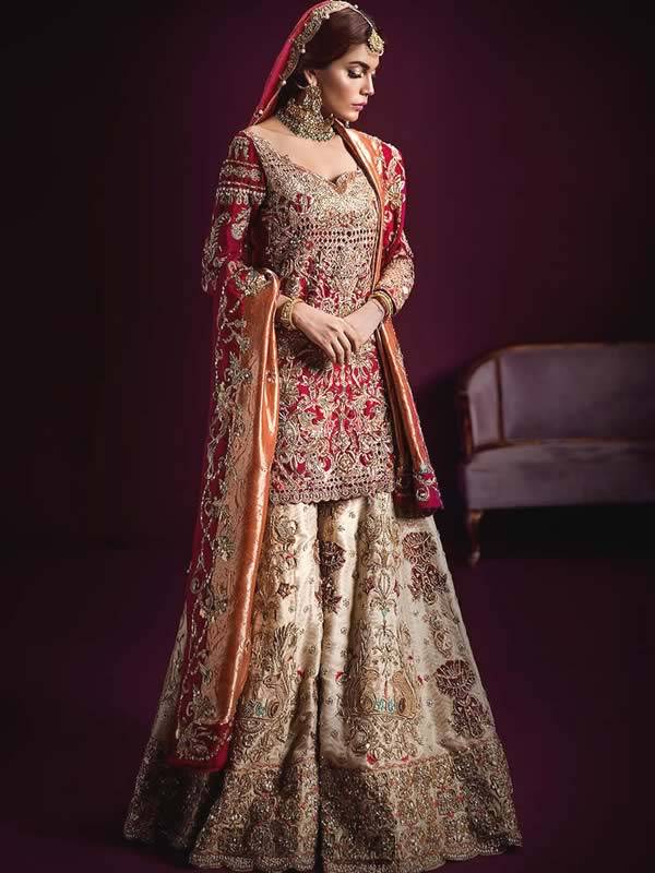 Latest Bridal Sharara Zurich Switzerland Pakistani Wedding Sharara Ammara Khan