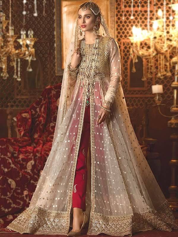 Buy Off White Chanderi And Organza Lining Shantoon Embroidery Anarkali Set  For Women by Jigar Mali Online at Aza Fashions.