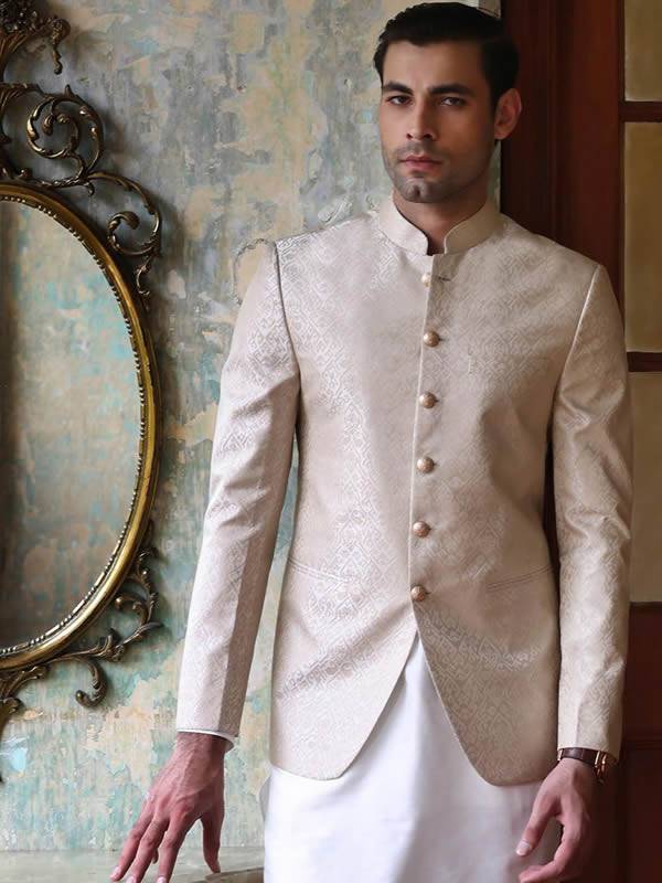 Off-White Mens Prince Coat in Jamawar Abu Dhabi UAE Good Looking Mens ...