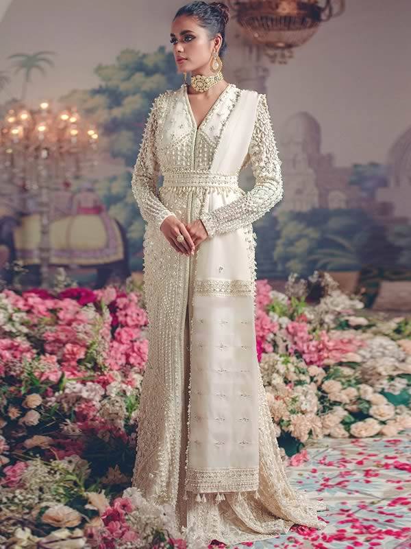 Indian Pakistani Maxi Dress for Wedding Huntington New York USA Ivory Maxi Dress