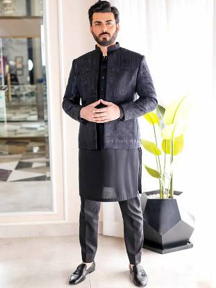 Black Mens Prince Coat in Jamawar Green Street UK Good Looking Mens Prince Coat Suits