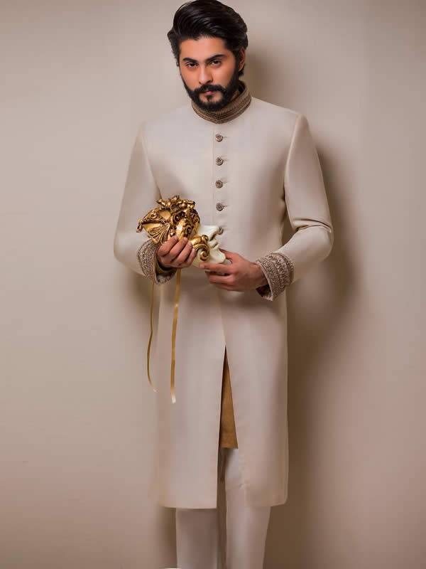 Off-White Sherwani for Mens Bloomingdale Illinois Designer Mens Sherwani Suit