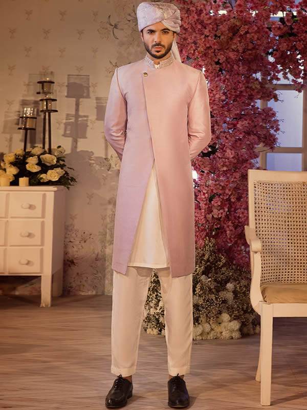 Grooms Sherwani for Mens Westford Massachusetts USA Graceful Mens Sherwani in Raw Silk