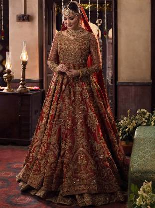 Bunto Kazmi Anarkali Bridal Lehenga Roslyn New York USA Pakistani Bridal Lehenga