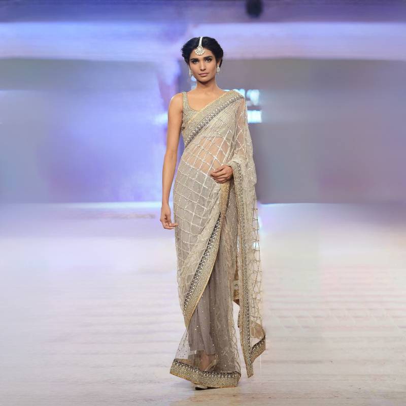 Enchanting Saree Formal Dinner Saree Guest of Wedding Dress Nida Azwer PFDC 2014