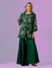 Dark Green organza jacket with sharara is suitable for Pakistani formal dresses UK, formal dresses for charity galas, formal dresses for award ceremonies, formal dresses for corporate dinners, Pakistani formal dresses Australia, Pakistani formal dresses Canada, Pakistani formal dresses Norway.