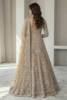 Sandstone Beige net gown and raw silk lehenga for a bridal gown for Pakistani brides in USA, wedding gown for Indian brides in UK, Pakistani bridal gown designs for wedding in USA, Pakistani bridal gown shopping, custom Indian bridal gown in UK, designer Pakistani bridal gown, lace bridal gown in Norway.