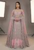 Bubble Gum net shirt with a silk lehenga suited to Pakistani nikah dresses and nikah bridal wear, nikah ceremony attire, nikah dress for bride and groom, dresses for nikah, lehenga for nikah and baraat, nikah ceremony outfits, and traditional nikah attire rooted in traditional nikah attire.