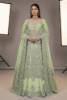 Tea green net shirt with a silk lehenga suited to Pakistani nikah dresses and nikah bridal wear, nikah ceremony attire, nikah dress for bride and groom, dresses for nikah, lehenga for nikah and baraat, nikah ceremony outfits, and traditional nikah attire rooted in traditional nikah attire.